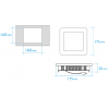 Downlight empotrar cuadrado 12 W